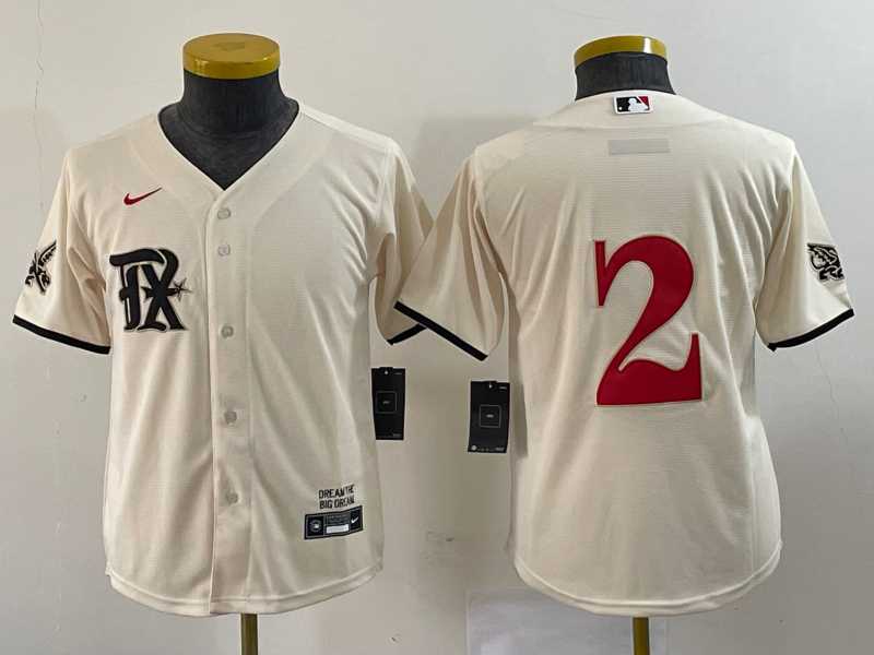 Youth Texas Rangers #2 Marcus Semien Cream 2023 City Connect Stitched Baseball Jersey,We sell and wholesale Youth Texas Rangers #2 Marcus Semien Cream 2023 City Connect Stitched Baseball Jersey on line form chian!